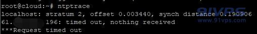 ntptrace命令显示从主机到NTP 服务器的网络状况：ntptrace