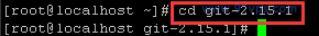 输入cd git-2.15.1按回车键