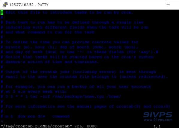 输入crontab -e打开的就是vim编辑器