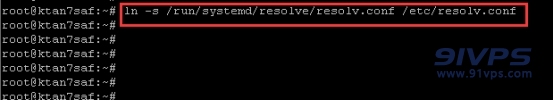 输入该命令按回车键：ln -s /run/systemd/resolve/resolv.conf /etc/resolv.conf
