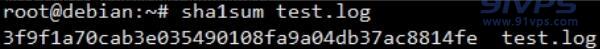 使用sha1sum命令查看文件的sha1加密值，sha1sum <文件名>