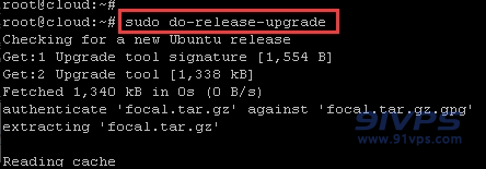 输入该命令按回车键：sudo do-release-upgrade