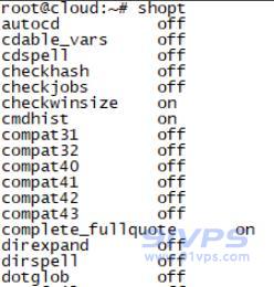 使用shopt命令显示当前所有可以设置的shell操作选项