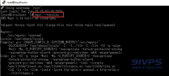 输入wget --version查看是否有安装wegt，有的话会直接显示版本号，如果没有安装输入yum install wget执行安装