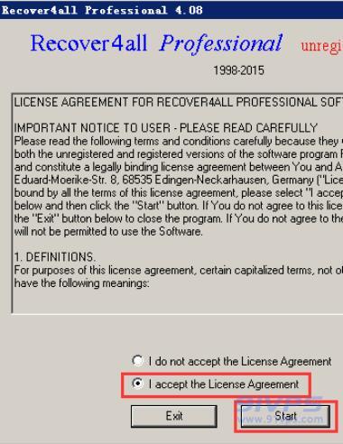 在弹出的窗口中点选“I accept the License Agreement”，然后点击“Start”