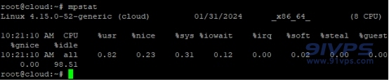 mpstat命令显示所有cpu占用情况