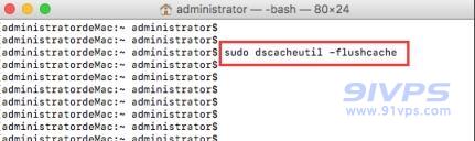 输入该命令按回车键即可：sudo dscacheutil -flushcache