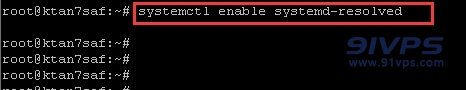 输入该命令按回车键：systemctl enable systemd-resolved