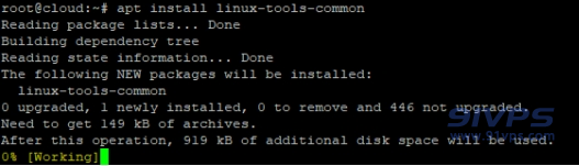 安装linux-tools-common，等待安装完成：apt-get install linux-tools-common
