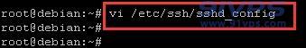 输入该命令按回车键：vi /etc/ssh/sshd_config