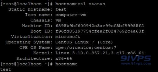 再次查看主机设置，hostnamectl status